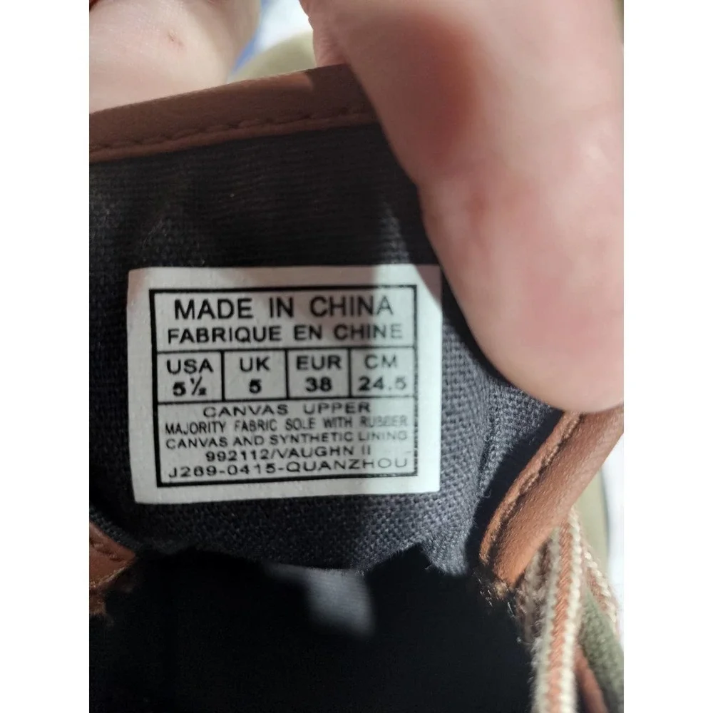 Polo Ralph Lauren Blue Label olive green vintage  sneakers kids 5.5 woman 7